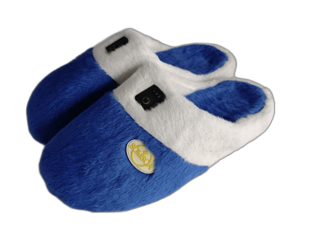 Blue Heated Slippers